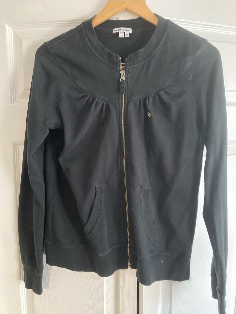 Lacoste Black Women's Zip-Up Bomber Jacket